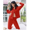 image:imageEkouaer Women Pajamas Set Long Sleeve Sleepwear Button Down Pjs Soft 2 Piece Loungewear with Long PantsRed