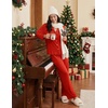 image:imageEkouaer Women Pajamas Set Long Sleeve Sleepwear Button Down Pjs Soft 2 Piece Loungewear with Long PantsRed