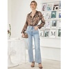 image:imageEkouaer Women Satin Pajamas Set Classic Button Down Long Pjs SetBrown Leopard 02
