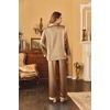 image:imageEkouaer Women Satin Pajamas Set Classic Button Down Long Pjs SetDeep Brown 02