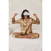 image:imageEkouaer Women Satin Pajamas Set Classic Button Down Long Pjs SetDeep Brown 02