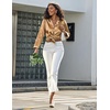 image:imageEkouaer Women Satin Pajamas Set Classic Button Down Long Pjs SetDeep Brown 02