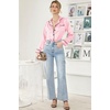 image:imageEkouaer Women Satin Pajamas Set Classic Button Down Long Pjs SetDeep Pink 02