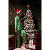 image:imageEkouaer Women Satin Pajamas Set Classic Button Down Long Pjs SetGreen Christmas Pattern 02