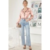 image:imageEkouaer Women Satin Pajamas Set Classic Button Down Long Pjs SetPink 02