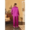 image:imageEkouaer Women Satin Pajamas Set Classic Button Down Long Pjs SetRose 02