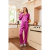 image:imageEkouaer Women Satin Pajamas Set Classic Button Down Long Pjs SetRose 02