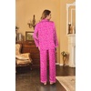 image:imageEkouaer Women Satin Pajamas Set Classic Button Down Long Pjs SetRose Leopard 02