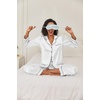 image:imageEkouaer Women Satin Pajamas Set Classic Button Down Long Pjs SetWhite 02