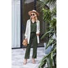 image:imageEkouaer Womens 2 Piece Matching Lounge Sets Fall Outfits 2025 Sweatsuit Waffle Knit Pajamas Sets Long Sleeve Sweater ClothesArmy Green
