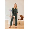 image:imageEkouaer Womens 2 Piece Matching Lounge Sets Fall Outfits 2025 Sweatsuit Waffle Knit Pajamas Sets Long Sleeve Sweater ClothesArmy Green