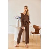 image:imageEkouaer Womens 2 Piece Matching Lounge Sets Fall Outfits 2025 Sweatsuit Waffle Knit Pajamas Sets Long Sleeve Sweater ClothesBrown
