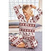 image:imageEkouaer Womens 2 Piece Matching Lounge Sets Fall Outfits 2025 Sweatsuit Waffle Knit Pajamas Sets Long Sleeve Sweater ClothesChristmas Red