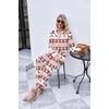 image:imageEkouaer Womens 2 Piece Matching Lounge Sets Fall Outfits 2025 Sweatsuit Waffle Knit Pajamas Sets Long Sleeve Sweater ClothesChristmas Red