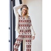 image:imageEkouaer Womens 2 Piece Matching Lounge Sets Fall Outfits 2025 Sweatsuit Waffle Knit Pajamas Sets Long Sleeve Sweater ClothesChristmas Red