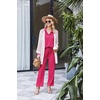image:imageEkouaer Womens 2 Piece Matching Lounge Sets Fall Outfits 2025 Sweatsuit Waffle Knit Pajamas Sets Long Sleeve Sweater ClothesHot Pink