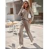 image:imageEkouaer Womens 2 Piece Matching Lounge Sets Fall Outfits 2025 Sweatsuit Waffle Knit Pajamas Sets Long Sleeve Sweater ClothesKhaki