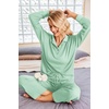 image:imageEkouaer Womens 2 Piece Matching Lounge Sets Fall Outfits 2025 Sweatsuit Waffle Knit Pajamas Sets Long Sleeve Sweater ClothesLight Green