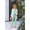 image:imageEkouaer Womens 2 Piece Matching Lounge Sets Fall Outfits 2025 Sweatsuit Waffle Knit Pajamas Sets Long Sleeve Sweater ClothesLight Green