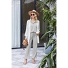 image:imageEkouaer Womens 2 Piece Matching Lounge Sets Fall Outfits 2025 Sweatsuit Waffle Knit Pajamas Sets Long Sleeve Sweater ClothesLight Grey