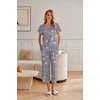image:imageEkouaer Womens Cotton Pajamas Sets Short Sleeve Tops and Capri Pants Sleepwear Loungewear with PocketsCoffee Cup