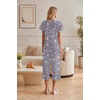 image:imageEkouaer Womens Cotton Pajamas Sets Short Sleeve Tops and Capri Pants Sleepwear Loungewear with PocketsCoffee Cup