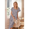 image:imageEkouaer Womens Cotton Pajamas Sets Short Sleeve Tops and Capri Pants Sleepwear Loungewear with PocketsGray Coffee Cup