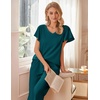 image:imageEkouaer Womens Cotton Pajamas Sets Short Sleeve Tops and Capri Pants Sleepwear Loungewear with PocketsMarine Blue