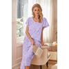 image:imageEkouaer Womens Cotton Pajamas Sets Short Sleeve Tops and Capri Pants Sleepwear Loungewear with PocketsPurple Love Star