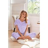 image:imageEkouaer Womens Cotton Pajamas Sets Short Sleeve Tops and Capri Pants Sleepwear Loungewear with PocketsPurple Love Star