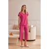 image:imageEkouaer Womens Cotton Pajamas Sets Short Sleeve Tops and Capri Pants Sleepwear Loungewear with PocketsRose