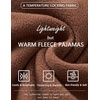 image:imageEkouaer Womens Fleece Pajama Sets Long Sleeve Button Down Twopiece Sleepwear Soft Lounge SetBrown