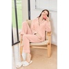 image:imageEkouaer Womens Fleece Pajama Sets Long Sleeve Button Down Twopiece Sleepwear Soft Lounge SetLight Pink