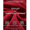 image:imageEkouaer Womens Fleece Pajama Sets Long Sleeve Button Down Twopiece Sleepwear Soft Lounge SetMaroon Red