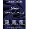 image:imageEkouaer Womens Fleece Pajama Sets Long Sleeve Button Down Twopiece Sleepwear Soft Lounge SetNavy Blue