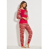 image:imageEkouaer Womens Pajama Set Christmas Pjs Long Sleeve Print Tops and Pajamas Pants Soft Sleepwear SetPat10christmas Tree3