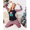 image:imageEkouaer Womens Pajama Set Christmas Pjs Long Sleeve Print Tops and Pajamas Pants Soft Sleepwear SetPat11red Ho
