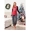 image:imageEkouaer Womens Pajama Set Christmas Pjs Long Sleeve Print Tops and Pajamas Pants Soft Sleepwear SetPat12christmas Lights