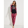 image:imageEkouaer Womens Pajama Set Christmas Pjs Long Sleeve Print Tops and Pajamas Pants Soft Sleepwear SetPat8red Plaid Snowflake