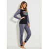 image:imageEkouaer Womens Pajama Set Christmas Pjs Long Sleeve Print Tops and Pajamas Pants Soft Sleepwear SetPat9green Plaid Snowflake