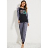 image:imageEkouaer Womens Pajama Set Christmas Pjs Long Sleeve Print Tops and Pajamas Pants Soft Sleepwear SetPat9green Plaid Snowflake