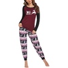 image:imageEkouaer Womens Pajama Set Christmas Pjs Long Sleeve Print Tops and Pajamas Pants Soft Sleepwear SetPattern2christmas Color