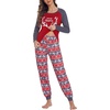 image:imageEkouaer Womens Pajama Set Christmas Pjs Long Sleeve Print Tops and Pajamas Pants Soft Sleepwear SetPattern4antlers