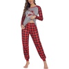 image:imageEkouaer Womens Pajama Set Christmas Pjs Long Sleeve Print Tops and Pajamas Pants Soft Sleepwear SetPattern5red Plaid Fawn