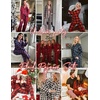image:imageEkouaer Womens Pajama Sets 2 Piece Cotton Plaid Pjs Long Sleeve Sleepwear Button Down Lounge Set with PocketsBlack White Plaid