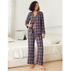 image:imageEkouaer Womens Pajama Sets 2 Piece Cotton Plaid Pjs Long Sleeve Sleepwear Button Down Lounge Set with PocketsPink Black Plaid