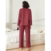 image:imageEkouaer Womens Pajama Sets 2 Piece Cotton Plaid Pjs Long Sleeve Sleepwear Button Down Lounge Set with PocketsRed Blue Green Plaid