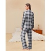 image:imageEkouaer Womens Pajama Sets Button Down Pjs Sets Soft Long Sleeve Sleepwear Button Up Loungewear with Pockets SXXLBlack and Grey Plaid
