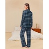 image:imageEkouaer Womens Pajama Sets Button Down Pjs Sets Soft Long Sleeve Sleepwear Button Up Loungewear with Pockets SXXLBlue and Black Plaid
