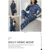 image:imageEkouaer Womens Pajama Sets Button Down Pjs Sets Soft Long Sleeve Sleepwear Button Up Loungewear with Pockets SXXLBlue and Black Plaid